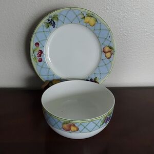 Mikasa Optima Fruit Rapture Bone China All Purpose Bowl‎ & Salad Plate